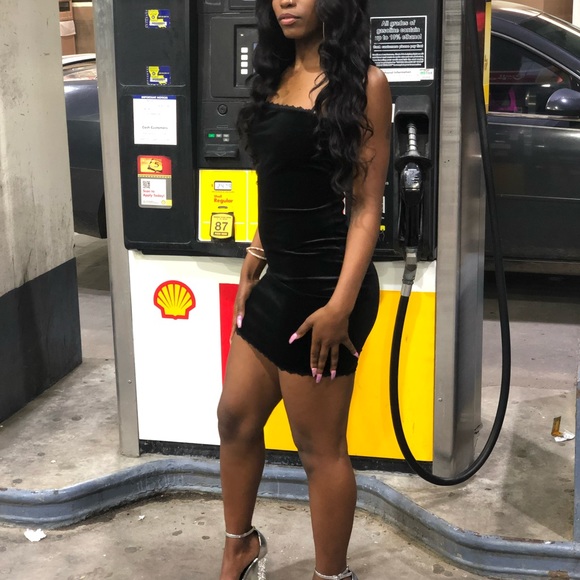 Slim Black Velvet dress in size small. - Picture 1 of 3